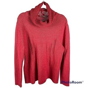 Roisin McCarthy Celtic Designs Cowl Neck Red Long Sleeved Sweater